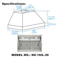 thumbnail image 3 of Akicon 30 Inch Range Hood Insert, Stainless Steel 6" Ducted Insert/Built-in Kitchen Vent Hood with 600 CFM Suction, Dimmable LED Lights and Dishwasher Safe Filters, 3 Speed, Cool White, 3 of 9