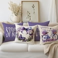 thumbnail image 3 of Throw Pillow Covers 18x18 inch Set of 4,Spring Summer Flower Couch Pillow Covers,Modern Decorative Pillow Covers for Home Square Pillowcases Purple Lavender, 3 of 6