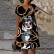 thumbnail image 3 of Nuevos vestidos cortos sexis de verano para fiesta para mujer, vestido con cuello en V y estampado de Mickey Mouse de Disney, vestido hasta la rodilla de manga corta XS-5XL para mujer, 3 of 5