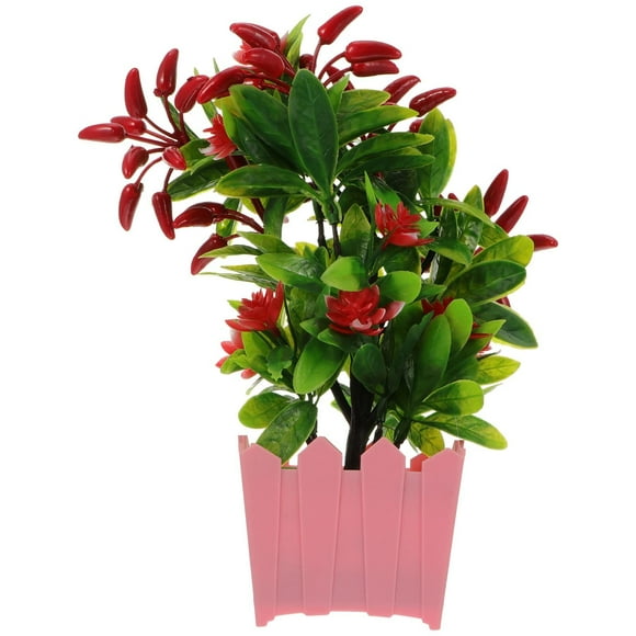 ColoMX 1pc Simulation Chili Ornament Oney Flowerpot Bonsai para Hotel