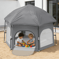 thumbnail image 5 of G TALECO GEAR Baby Playpen with Canopy - Portable Play Yard for Infants & Toddlers, Light weight Foldable Indoor Outdoor Playpen Tent for Beach Camping Travel, Dray, 5 of 9