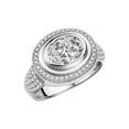 thumbnail image 4 of RYLOS Rings for Women Sterling Silver Ring Classic 9X7MM Oval Gemstone & Diamonds April White Topaz Jewelry Size 9, 4 of 7