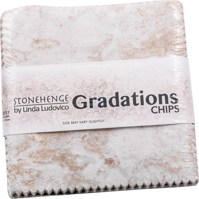 Linda Ludovico Stonehenge Gradations II Chips de mineral de hierro 42 Paquete de dijes cuadrados de 5 pulgadas Northcott CGRAD42-36