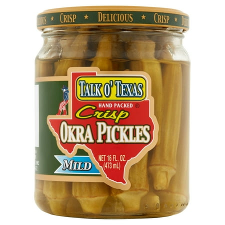 Talk O' Texas Hand Packed Mild Okra Pickles, 16 fl oz