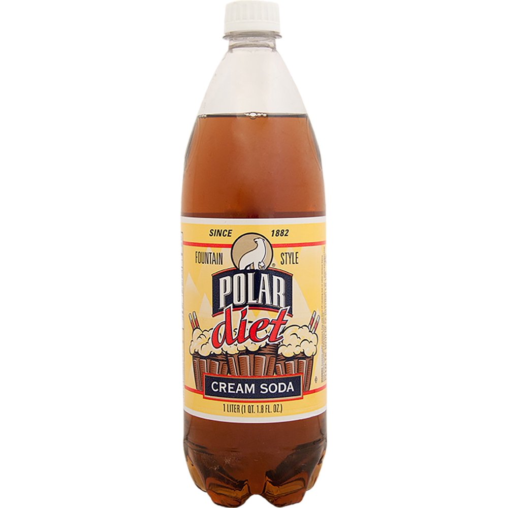 Polar Diet Soda, Cream Soda, 33.8 Fl Oz, 12 Ct