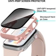 thumbnail image 4 of XIHAMA 2 Pack For Apple Watch Series 8 7 Privacy Screen Protector Case 40/41/44/45/49mm, Anti-Pry Glass Protective Film Hard PC Case Bumper for iWatch 8 7 40/41/44/45/49mm, 4 of 6