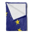 thumbnail image 2 of Europe Soft Flannel Fleece Throw Blanket, Simple European Union Flag 12 Yellow Stars Represented Founder Nations Print, Cozy Plush for Indoor and Outdoor Use, 50" x 60", Yellow Blue, by Ambesonne, 2 of 5