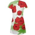 thumbnail image 2 of Artist Watercolor Poppies All Over Juniors Beach Cover-Up Dress Multi LG, 2 of 2