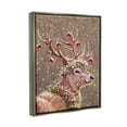 thumbnail image 3 of Stupell Industries Deer Antler Holiday Ornaments Holiday Painting Gray Floater Framed Art Print Wall Art, 3 of 6