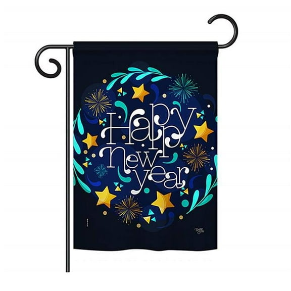 Breeze Decor BD-NE-G-116013-IP-BO-D-US18-BD G166013-BO New Year Vibes Winter Impressions Decorative Vertical 13 x 18.5 in. Double Sided Garden Flag