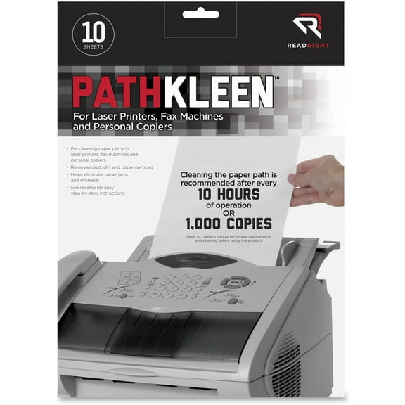 Read Right, REARR1237, PathKleen Paper Path Cleaning Sheets, 10 / Pack