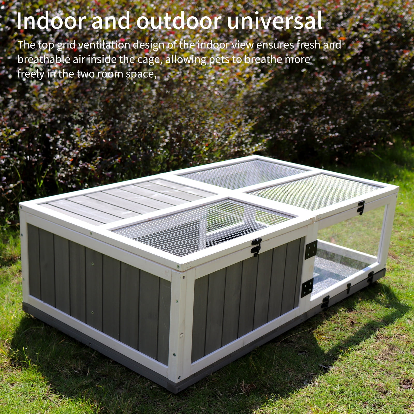 43" Upgrade Waterproof Tray, Activity Tray, Wooden Turtle House Indoor Small Animal Turtle Cage
