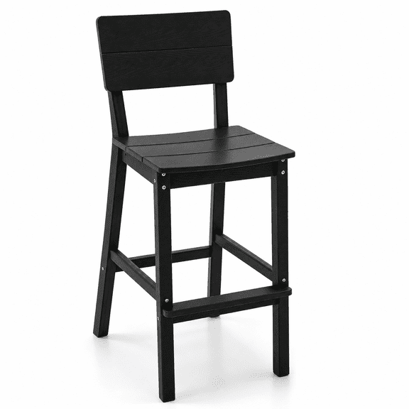 ZEOPHOL Tall Adirondack Bar Chairs, HDPE Outdoor Bar Height Stools with Classic Design for Patio, Garden, Poolside & Balcony Black