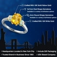 thumbnail image 2 of Gem Stone King 10K Two Tone Gold Yellow Citrine and Simulated White Opal Engagement Ring for Women | 2.00 Cttw | Oval 9X7MM | Gemstone November Birthstone | Size 5, 2 of 6