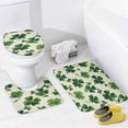thumbnail image 4 of 4Pcs Shower Curtain Sets with Rugs Rug Toilet Lid Cover And Non-Slip U Shape Mat Green Clovers And Bows Waterproof Personality Pattern Bath Curtains Patrick's Day for Bathroom Decor Sets, 4 of 8