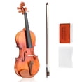 thumbnail image 4 of Violín portátil 4/4, instrumento musical de tono preciso de buen timbre, para uso profesional de estudiantes principiantes de uso general(Violín AV-05 Natural Color de Master Huwen) Unbranded YQ01982-01, 4 of 7