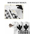 thumbnail image 6 of Happy Easter Bathroom Window Curtain, Spring Carrots Country Black and White Plaid Light Filtering Coffee Kitchen Curtains, Bedroom Living Room Curtains 2 Panel 84"x54", 6 of 6