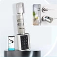 thumbnail image 3 of Fingerprint Cylinder Electronic Smart Door Lock Digital Keypad Code Key Card Remote Control Adjustable Home Apartment ,Easy to Use, 3 of 7