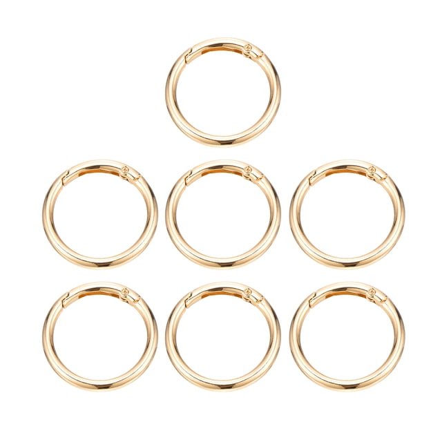 Uxcell 7 Pcs Anillos de resorte metálicos, 1.5"/39mm Anillos de resorte de disparo Clips para llaveros, hebillas, colgantes de bolsa, manualidades