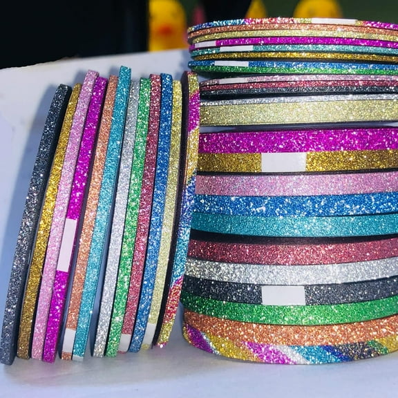 Nail Art Striping Tape Lines,38 Rolls Matte Nail Line Tape Strips for Design Glitter Gold Silver Blue Nail Striping Tape Set,1mm 2mm 3mm Fingernail Color Tape Nails Stickers Stripes