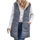 thumbnail image 2 of ICHUANYI liquidación mujer invierno Casual suelta moda Color bolsillo con cremallera felpa chaleco Tops Reversible largo algodón abrigo ICHUANYI WER2023082201061, 2 of 7