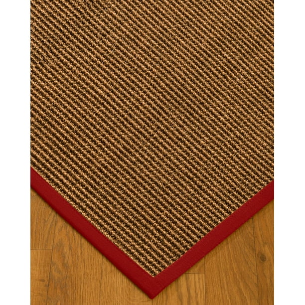 NaturalAreaRugs Divine Custom Sisal Rugs (5' x 7') Red Border Walmart
