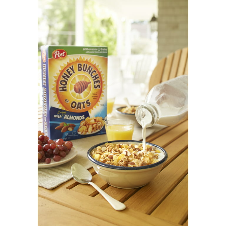 Post Honey Bunches of Oats with Almonds Breakfast Cereal, Family Size  Cereal, 18 oz Box