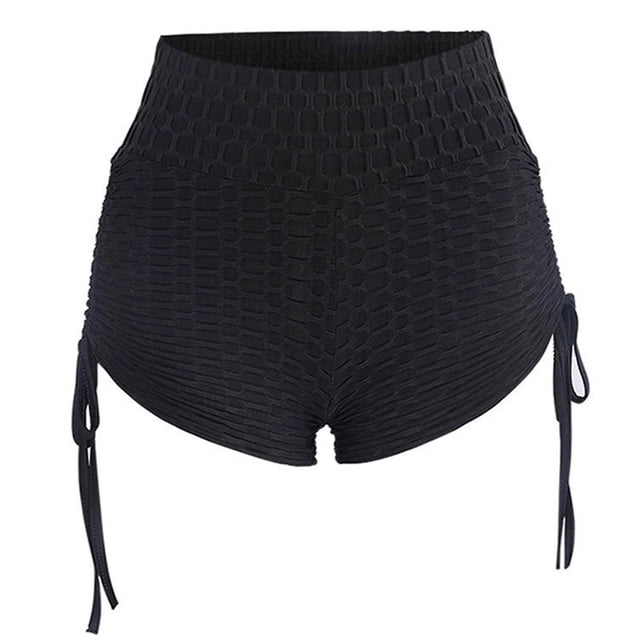 Shorts de Bain pour Femmes Bas de Bikini Jupe-Short Robe de Bain (L, Noir