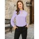 thumbnail image 3 of AllegK Dde San Patricio profesional Blusas de gade manlarcon cuello alto elegante pamujer Morado claro S, 3 of 6