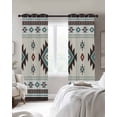 thumbnail image 4 of Southwest Ethnic Blackout Curtains for Bedroom Living Room Darkening Curtains 90 Inch Boho Aztec Tribal Abstract Aesthetic Black Out Window Curtain Privacy Window Treatment Grommet Drapes 52"x90"x2, 4 of 9