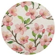 thumbnail image 2 of Round Grid Placemat ,One Sizex6, Round Placemat, PVC Plate Mat，15.4 Inch Non-Slip and Heat Resistant, Table Placemat, Dining Room Placemat Cartoon Pink Plum, 2 of 7