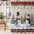 thumbnail image 6 of Shower Curtains Sets for Bathroom Decor Snowman Elk Xmas Ball Pine Tree Waterproof Bathroom Curtain with Hooks, Winter Snowflakes Retro Plaid for Bathroom Decor,36x72IN, 6 of 9