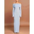 thumbnail image 5 of Women'S Fall Off Shoulder Bodycon Sweater Dress Formal Long Sleeve Elegant Club Party Maxi Dresses, 5 of 8