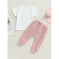 thumbnail image 4 of Bagilaanoe 2Pcs Toddler Baby Boys Long Pants Set White Short Sleeve T-Shirts Tops + Trousers 9M 12M 18M 24M 3T 4T Kids Casual Outfits, 4 of 8