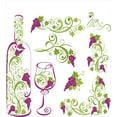 thumbnail image 3 of Wine Duvet Cover Set, Wine Bottle and Glass Grapevines Lettering with Swirled Branches Lines, Decorative 3 Piece Bedding Set with 2 Pillow Shams, Queen Size, Purple Lime Green White, by Ambesonne, 3 of 3