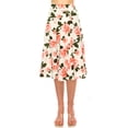 thumbnail image 4 of MOA COLLECTION Women's Floral Print A-Line Midi Skirt with Paneled Design and Banded Waist, 4 of 4