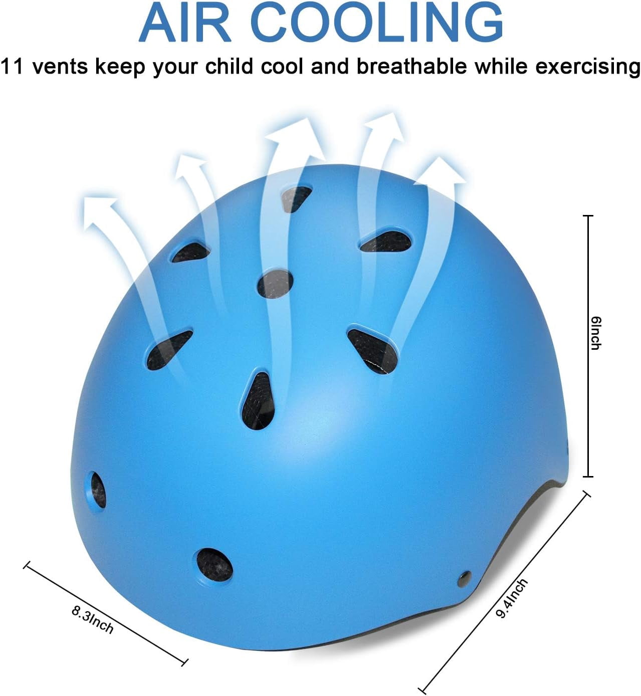 Bike Helmet Ventilation & Adjustable Multi-Sport Helmet for Skateboard Roller Skating Bicycle Scooter