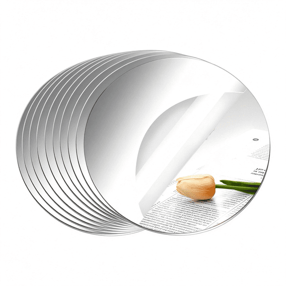 XIBUFE 10 Pack Round Mirrors for Centerpieces,6" Small Circle Mirror Centerpieces for Tables,Mirror Tiles for Wall Table Wedding Centerpieces Mirror Plates for Candle Wedding Decorations (6"/15Cm)