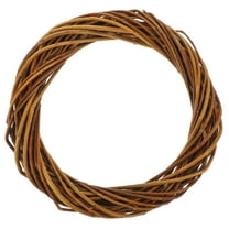 STOBOK Floral Wreath Frame Brown Wicker 1Pcs Rustic Style for Home Decor