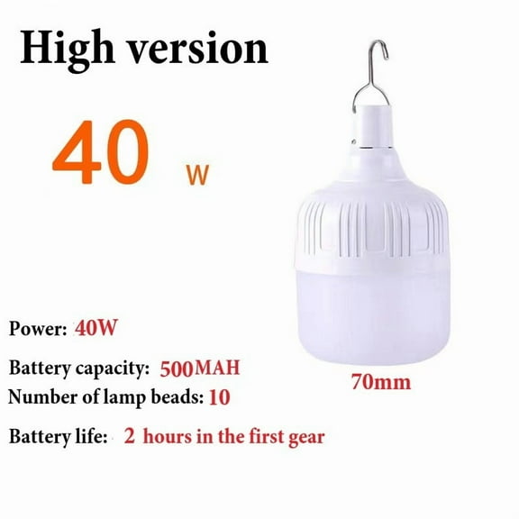 yaaqii 40-200W USB Rechargeable LED Outdoor Night Light Bulb Lights Portable Lamp