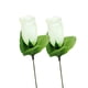 thumbnail image 2 of Bewildely 2 bolsas de decoración de boda de rosas coloridas y realistas con flores de seda de capullo de primavera y tiene una alta Decoración blanco, 2 of 6