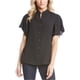 thumbnail image 1 of Blusa con botones y mangas con volantes Karen Kane para mujer negro XS, 1 of 1