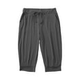 thumbnail image 3 of DYMADE Casual Drawstring Pull On Women Calf-Length Cropped Pants, 3 of 6