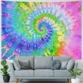 thumbnail image 4 of Nawypu Tie Dye Tapestry Wall Hanging Swirl Psychedelic Rainbow Tapestry Bedroom Living Room College Dormitory Wall Decoration Background Cloth, 4 of 6