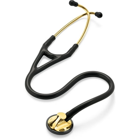 - 3M Littmann Master Cardiology Stethoscope, Brass-Finish Chestpiece, Black Tube, 27 inch, 2175