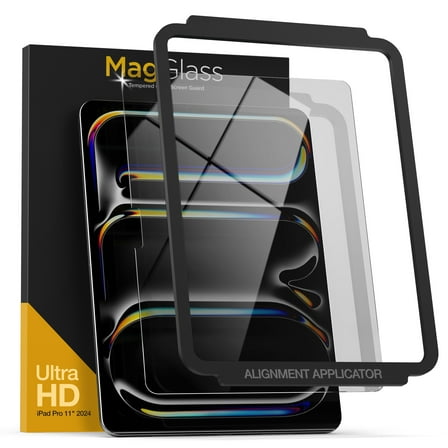 Magglass Screen Protector for iPad Pro 11 Inch (2024 Release) UHD Tempered Glass Display Guard (Designed for iPad Pro 11")
