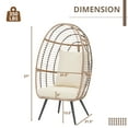 thumbnail image 7 of Bigleap Wicker Egg Chair, Outdoor Indoor Egg Basket Lounge Chair w Cushion for Patio Backyard Garden Living Room,Beige, 7 of 7