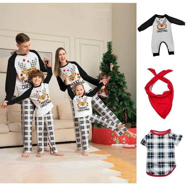Conjunto de pijamas familiares navidenos para mama papa y ninos trajes a juego con estampado de alce ropa de dormir suave e informal aspecto navideno Invierno 2024 xuanjing unisex Walmart en linea