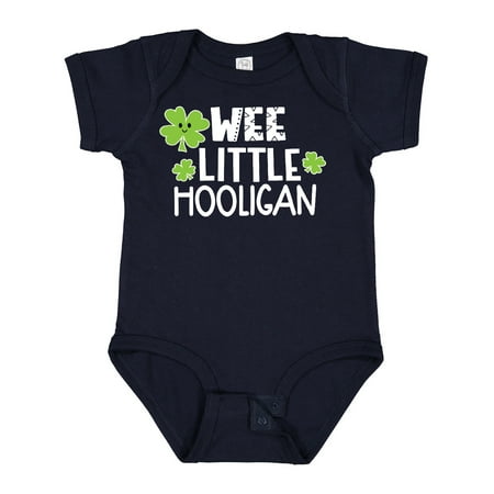 

Inktastic St. Patrick s Day Wee Little Hooligan with Green Clovers Gift Baby Boy or Baby Girl Bodysuit