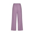 thumbnail image 3 of Women's Summer Casual Loose High-Waist Drawstring Straight Capri Pants , Beach Casual Long Pants, 3 of 6